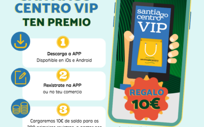 Santiago Centro regala 10€ en saldo por darse de alta na súa app de fidelización este outono
