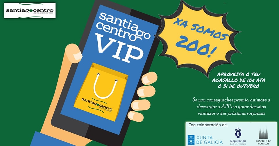 A app de fidelización de Santiago Centro xa conta con máis de 200 persoas usuarias